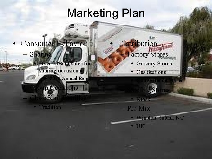 Marketing Plan • Consumer Behavior – Sharing • Over 70% of sales for sharing