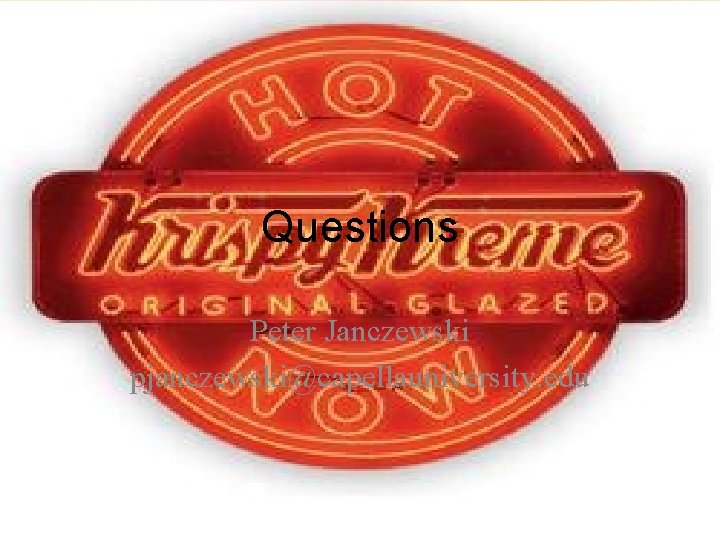 Questions Peter Janczewski pjanczewski@capellauniversity. edu Questions Peter Janczewski pjanczewski@capellauniversity. edu