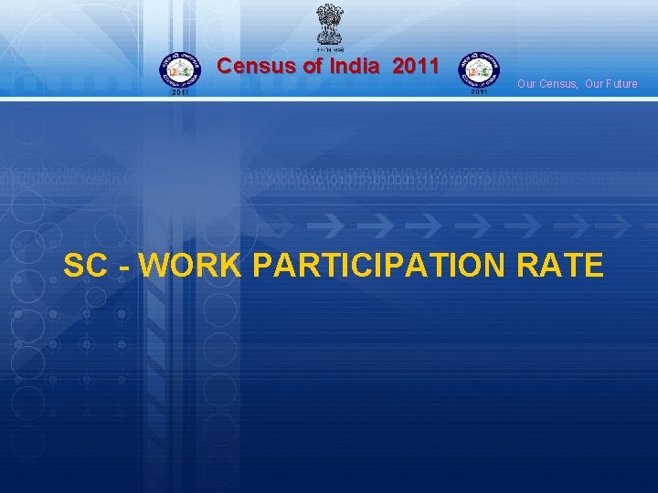 Census of India 2011 Our Census, Our Future SC - WORK PARTICIPATION RATE 