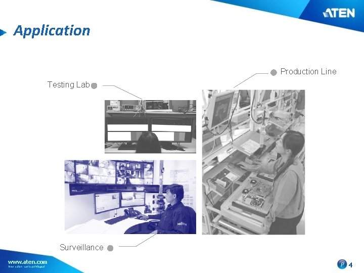Application Production Line Testing Lab Surveillance www. aten. com Information may be privileged 4