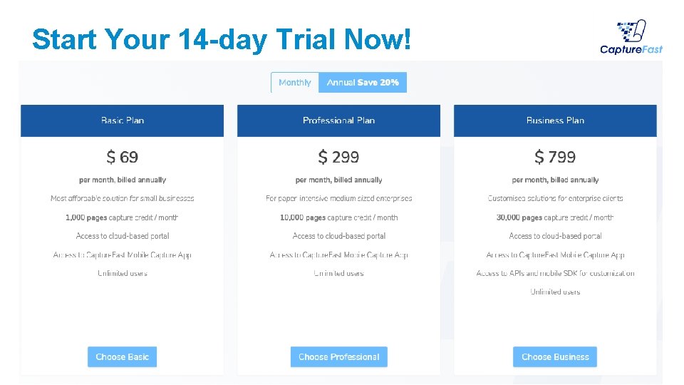 Start Your 14 -day Trial Now! 19 