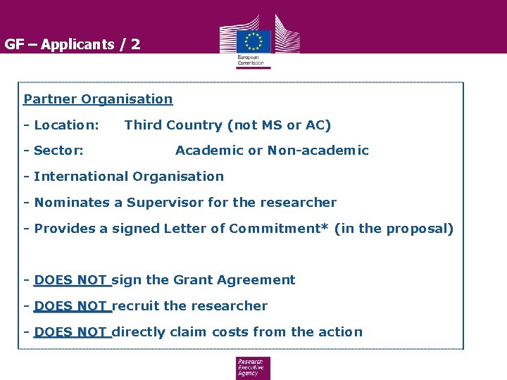 GF – Applicants / 2 Partner Organisation - Location: - Sector: Third Country (not GF – Applicants / 2 Partner Organisation - Location: - Sector: Third Country (not