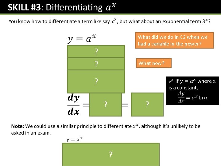What did we do in C 2 when we had a variable in the