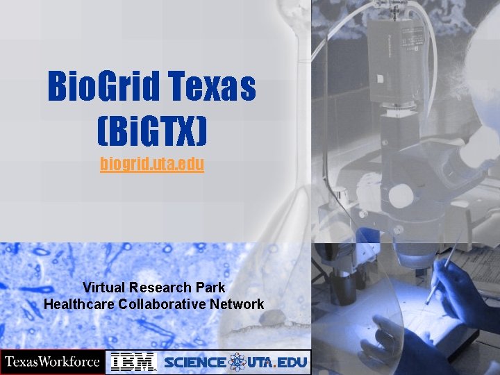 Bio. Grid Texas (Bi. GTX) biogrid. uta. edu Virtual Research Park Healthcare Collaborative Network