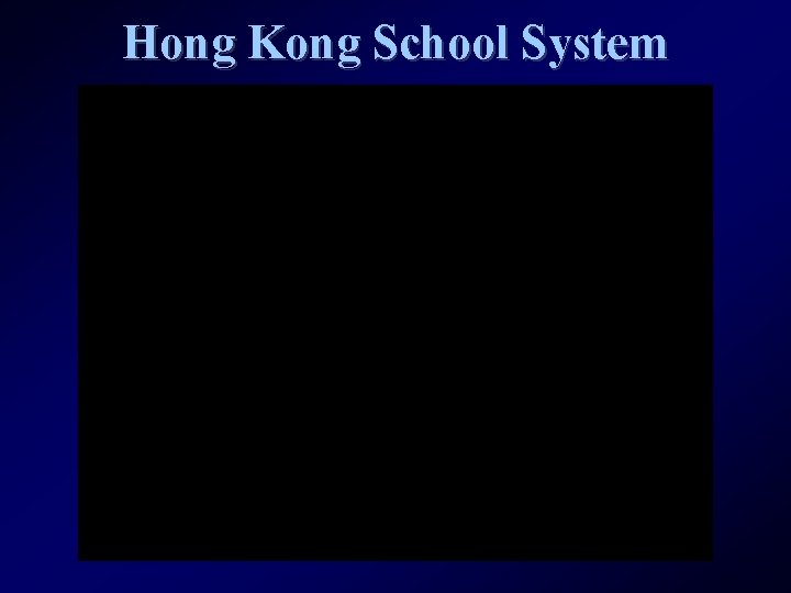 Hong Kong School System 