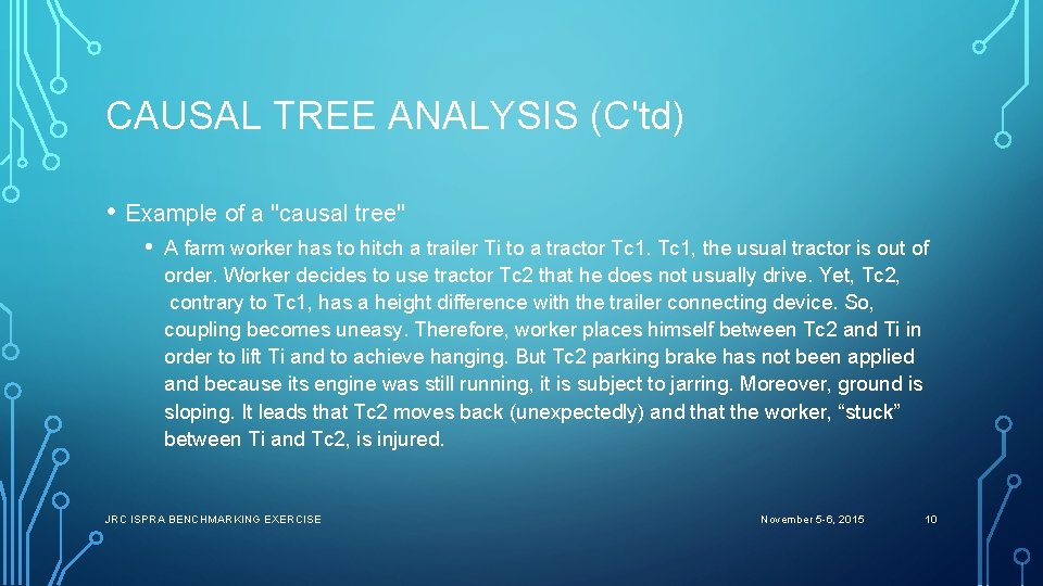 CAUSAL TREE ANALYSIS (C'td) • Example of a "causal tree" • A farm worker