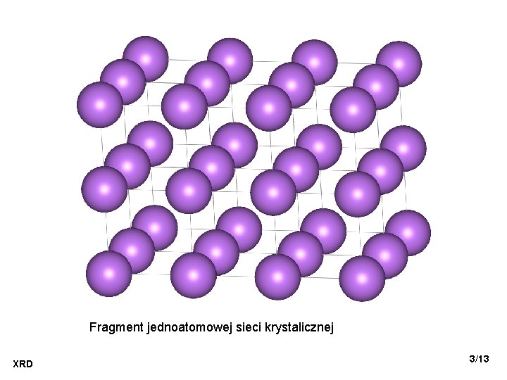 Fragment jednoatomowej sieci krystalicznej XRD 3/13 