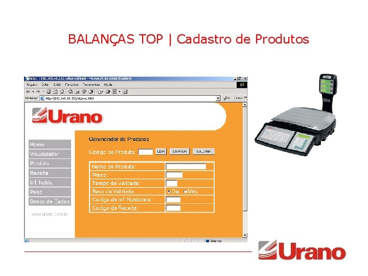 BALANÇAS TOP | Cadastro de Produtos 