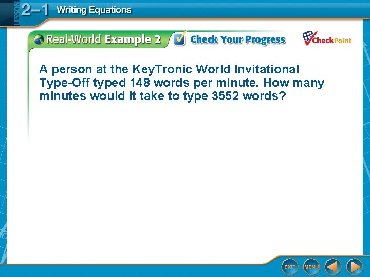 A person at the Key. Tronic World Invitational Type-Off typed 148 words per minute.