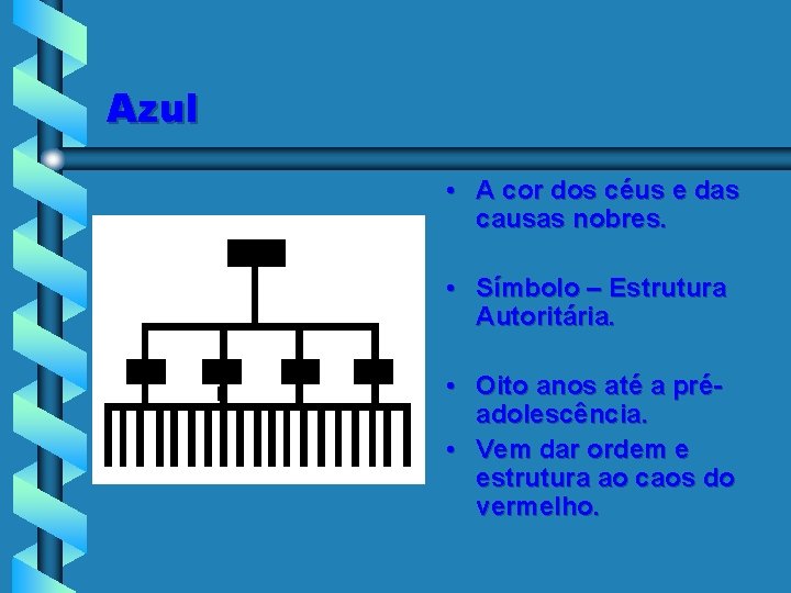 Azul • A cor dos céus e das causas nobres. • Símbolo – Estrutura