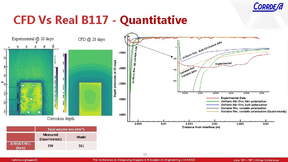 CFD Vs Real B 117 - Quantitative 2527 µm/yr Experimental @ 28 days CFD