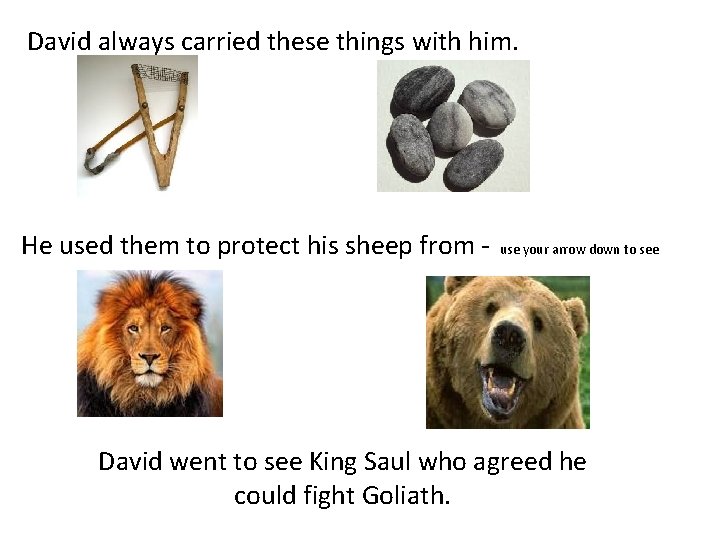 David always carried these things with him. He used them to protect his sheep
