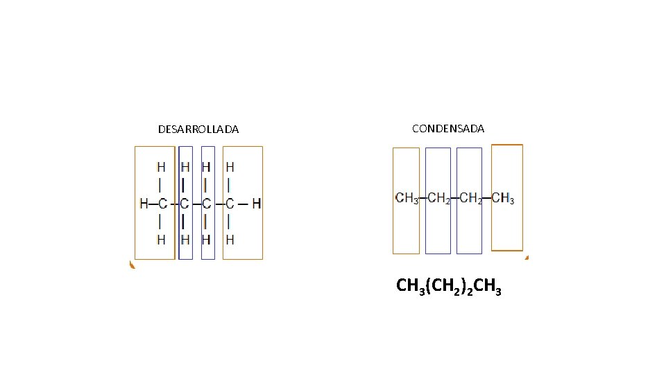 DESARROLLADA CONDENSADA CH 3(CH 2)2 CH 3 