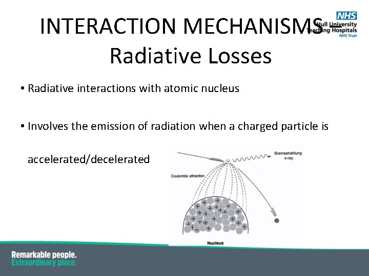 INTERACTION MECHANISMS – Radiative Losses • Radiative interactions with atomic nucleus • Involves the