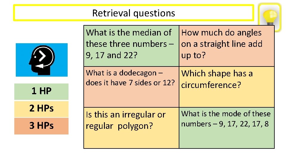 Retrieval questions What is the median of How much do angles these three numbers