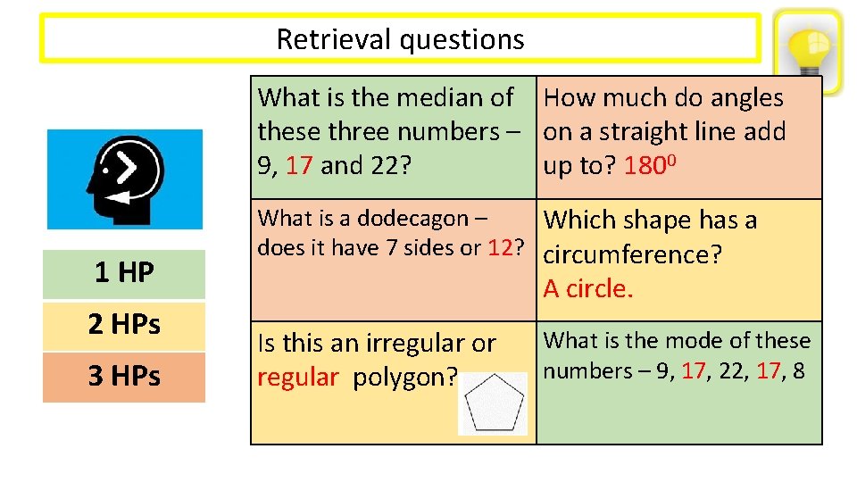 Retrieval questions What is the median of How much do angles these three numbers