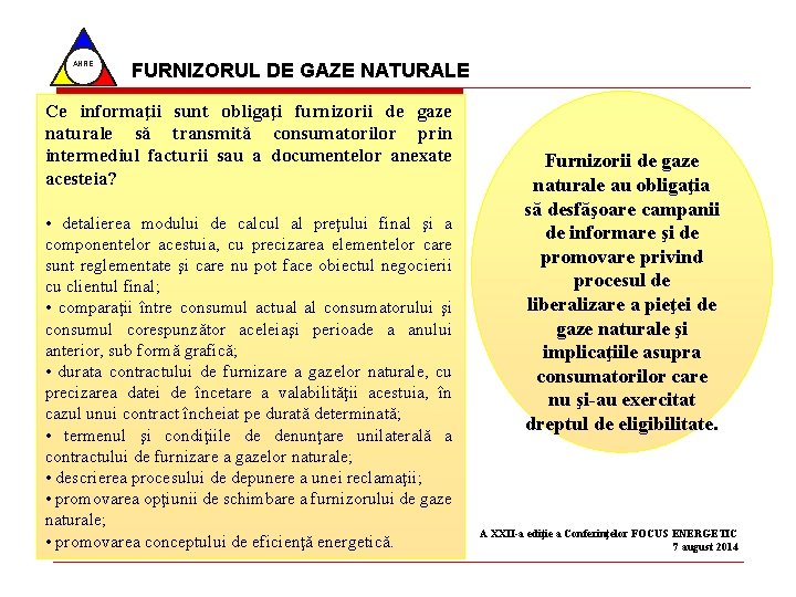 ANRE FURNIZORUL DE GAZE NATURALE Ce informaţii sunt obligaţi furnizorii de gaze naturale să