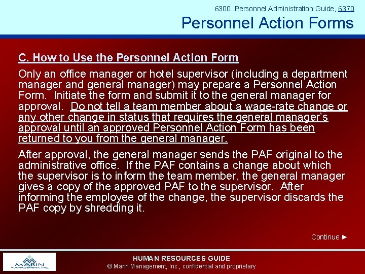 6300. Personnel Administration Guide, 6370 Personnel Action Forms C. How to Use the Personnel