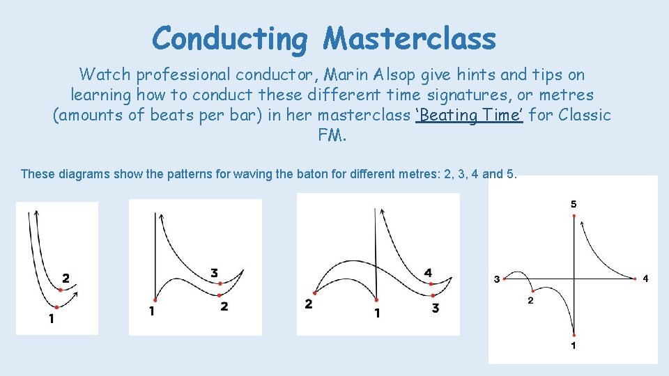 Conducting Masterclass Watch professional conductor, Marin Alsop give hints and tips on learning how