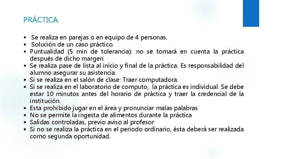 PRÁCTICA § Se realiza en parejas o en equipo de 4 personas. § Solución