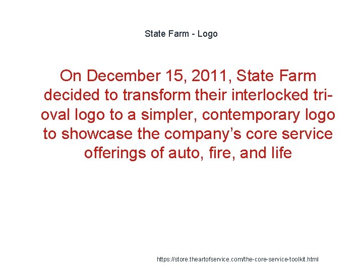 State Farm - Logo On December 15, 2011, State Farm decided to transform their
