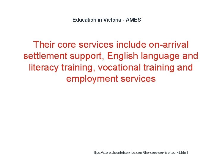Education in Victoria - AMES Their core services include on-arrival settlement support, English language