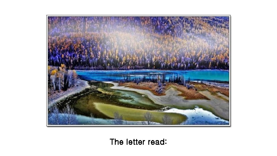 The letter read: 