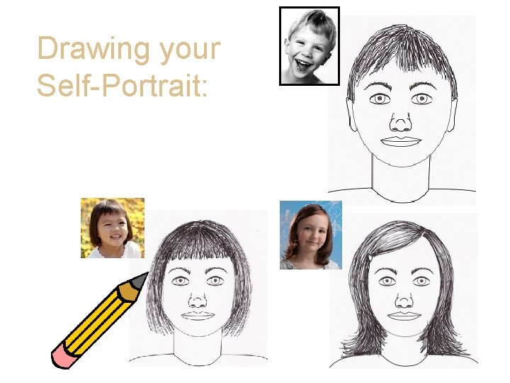 Drawing your Self-Portrait: • A closer view at Hair • Look at hair in Drawing your Self-Portrait: • A closer view at Hair • Look at hair in