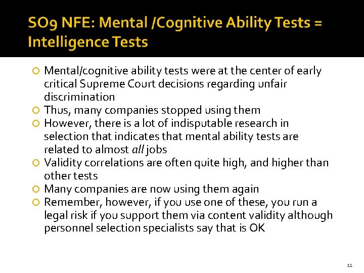  Mental/cognitive ability tests were at the center of early critical Supreme Court decisions