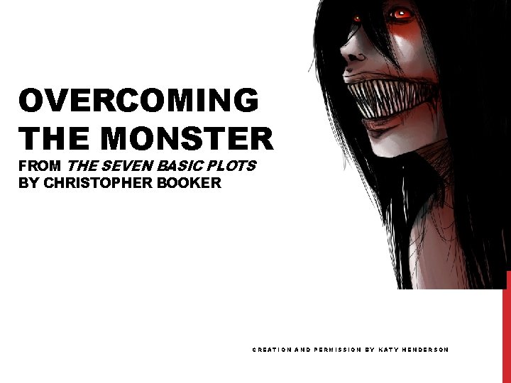 OVERCOMING THE MONSTER FROM THE SEVEN BASIC PLOTS BY CHRISTOPHER BOOKER CREATION AND PERMISSION