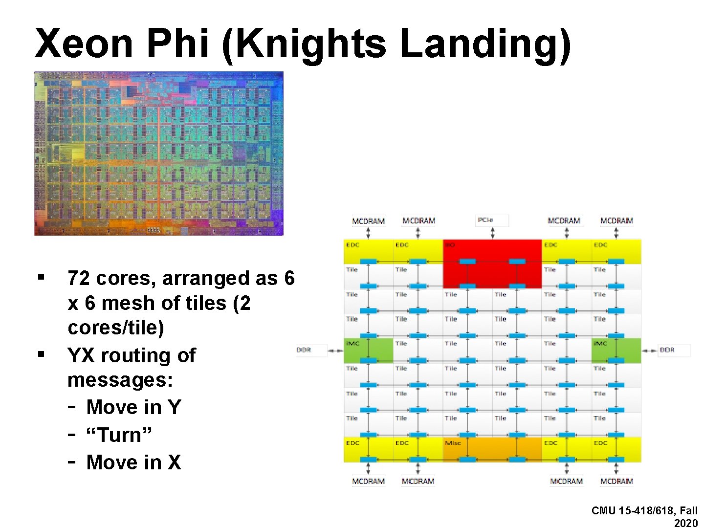 Xeon Phi (Knights Landing) ▪ 72 cores, arranged as 6 ▪ x 6 mesh