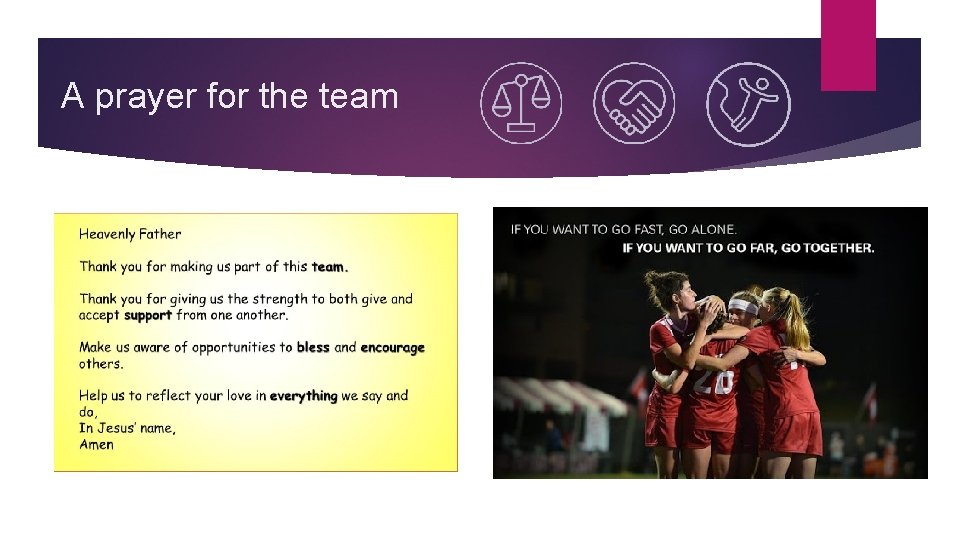 A prayer for the team 