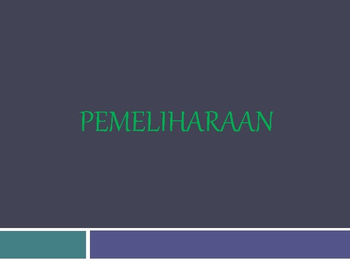 PEMELIHARAAN 