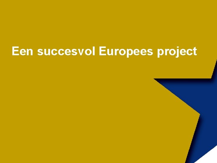 Een succesvol Europees project 