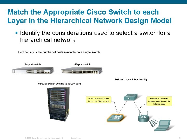 Match the Appropriate Cisco Switch to each Layer in the Hierarchical Network Design Model