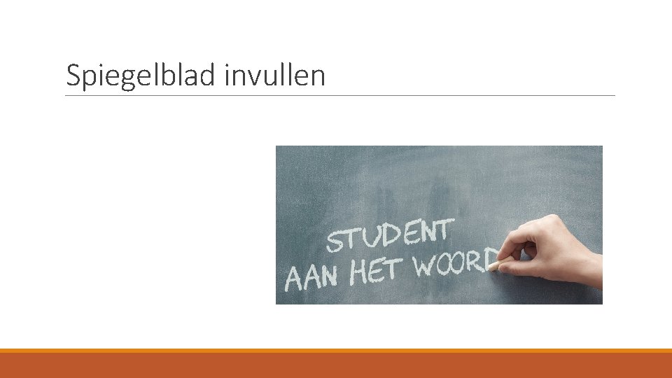 Spiegelblad invullen 