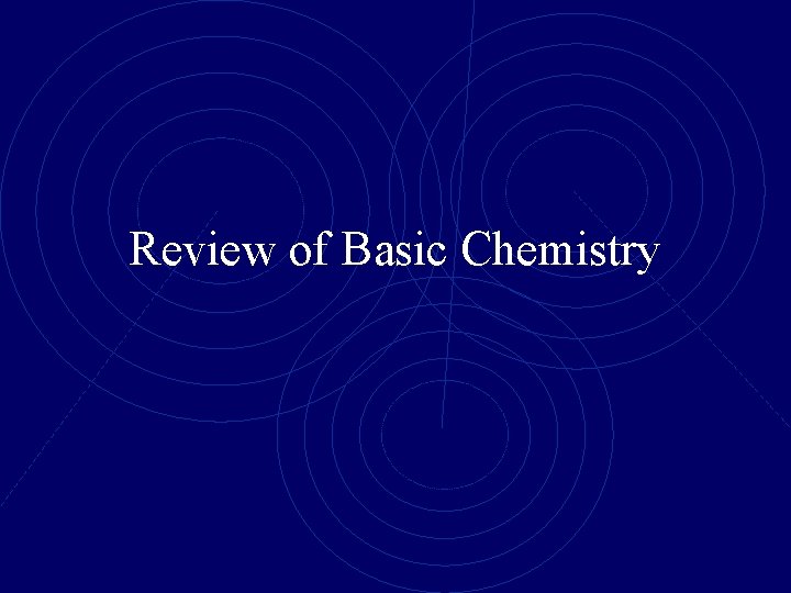 Review of Basic Chemistry 