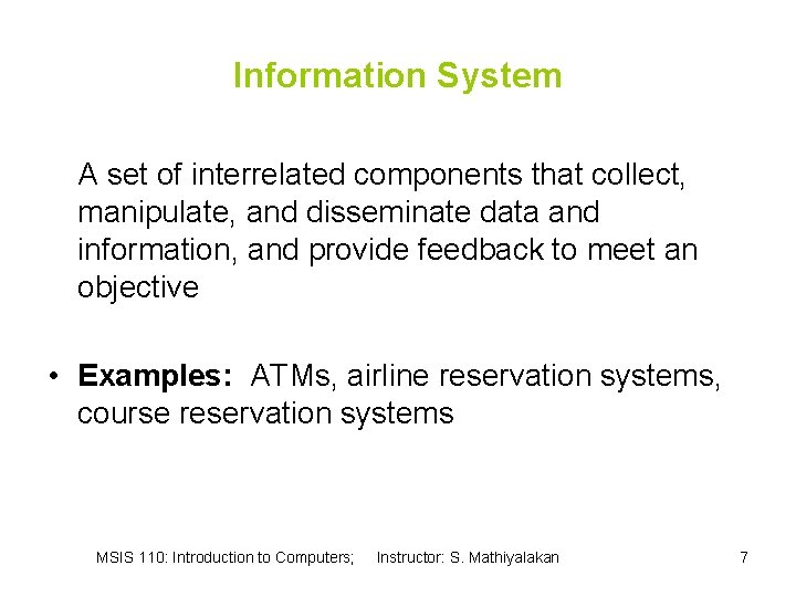 An Introduction to Information Systems Chapter 1 MSIS