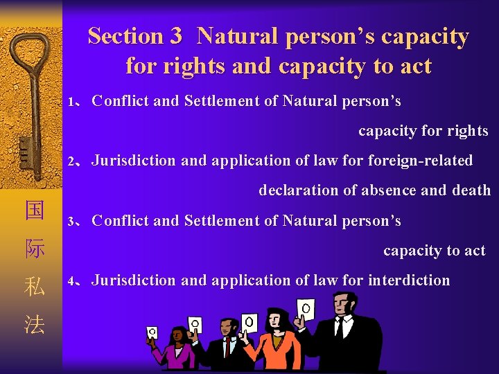 Section 3 Natural person’s capacity for rights and capacity to act 1、 Conflict and Section 3 Natural person’s capacity for rights and capacity to act 1、 Conflict and