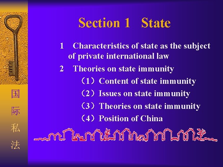 Section 1 State 国 际 私 法 1 Characteristics of state as the subject