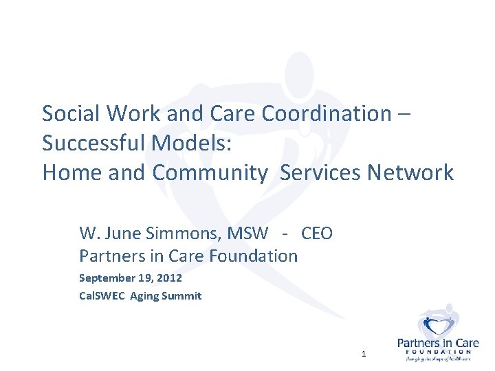 Social Work and Care Coordination – Successful Models: Home and Community Services Network W.