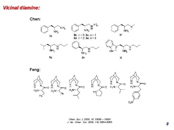 Vicinal diamine: Chen: Feng: Chem. Eur. J. 2008, 14, 10888 – 10891 J. Am.