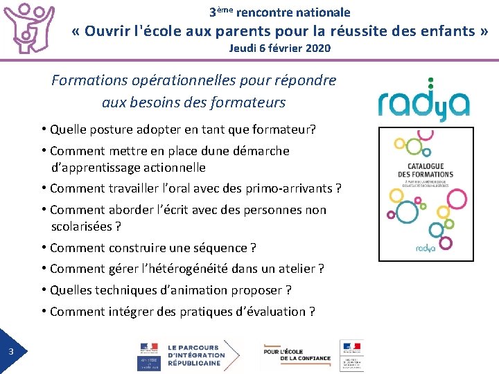 3ème rencontre nationale « Ouvrir l'école aux parents pour la réussite des enfants »