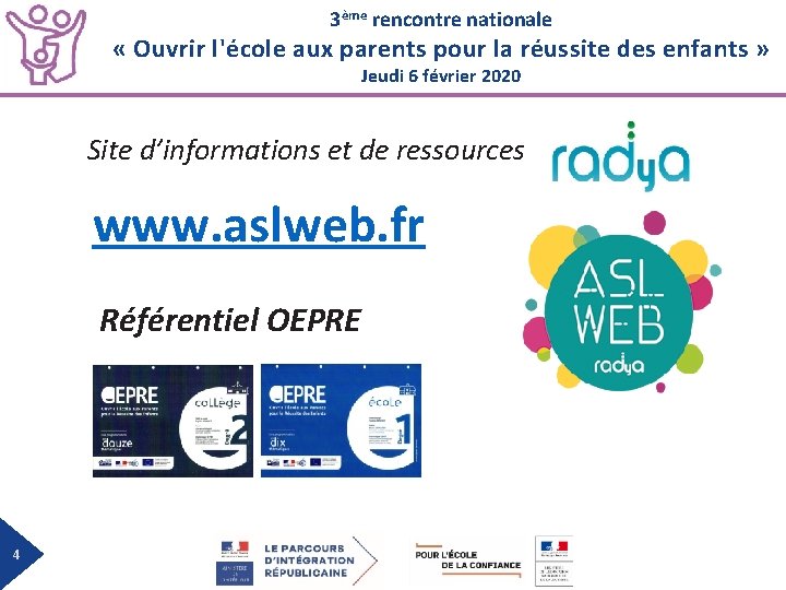 3ème rencontre nationale « Ouvrir l'école aux parents pour la réussite des enfants »