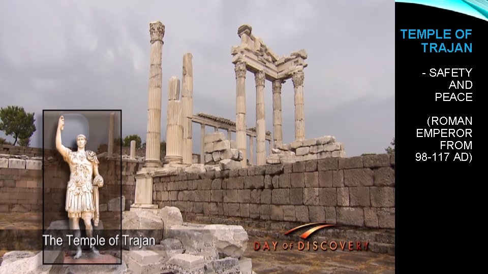 TEMPLE OF TRAJAN - SAFETY AND PEACE (ROMAN EMPEROR FROM 98 -117 AD) 