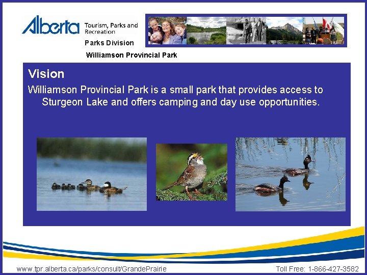 Parks Division Williamson Provincial Park Vision Williamson Provincial Park is a small park that