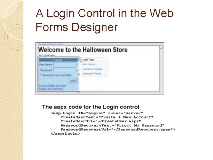 A Login Control in the Web Forms Designer 