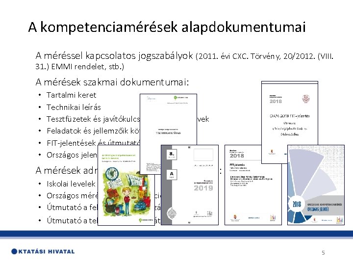 A kompetenciamérések alapdokumentumai A méréssel kapcsolatos jogszabályok (2011. évi CXC. Törvény, 20/2012. (VIII. 31.