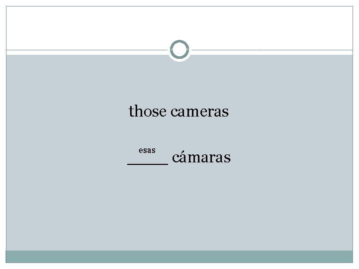 those cameras esas ____ cámaras 