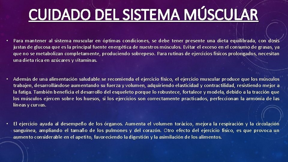 EL SISTEMA MUSCULAR BILOGA LICEO SUPERIOR DEL VALLE